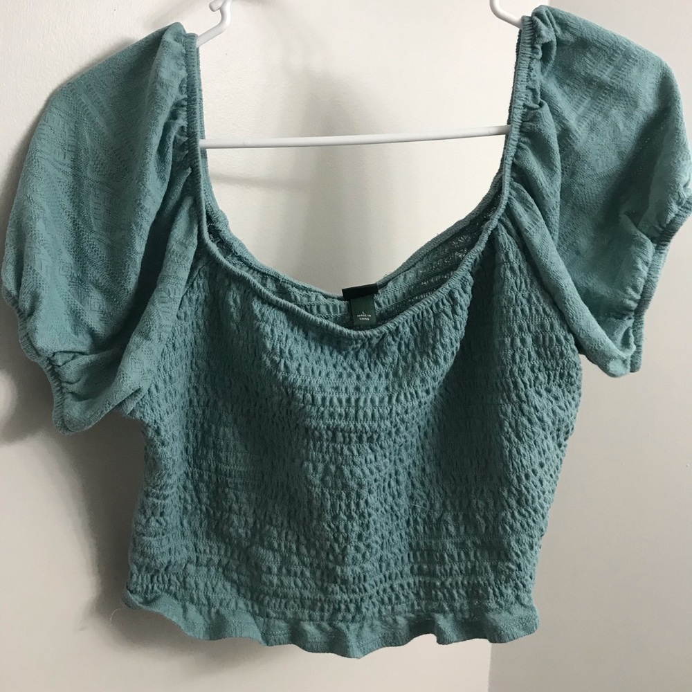 Teal crop top